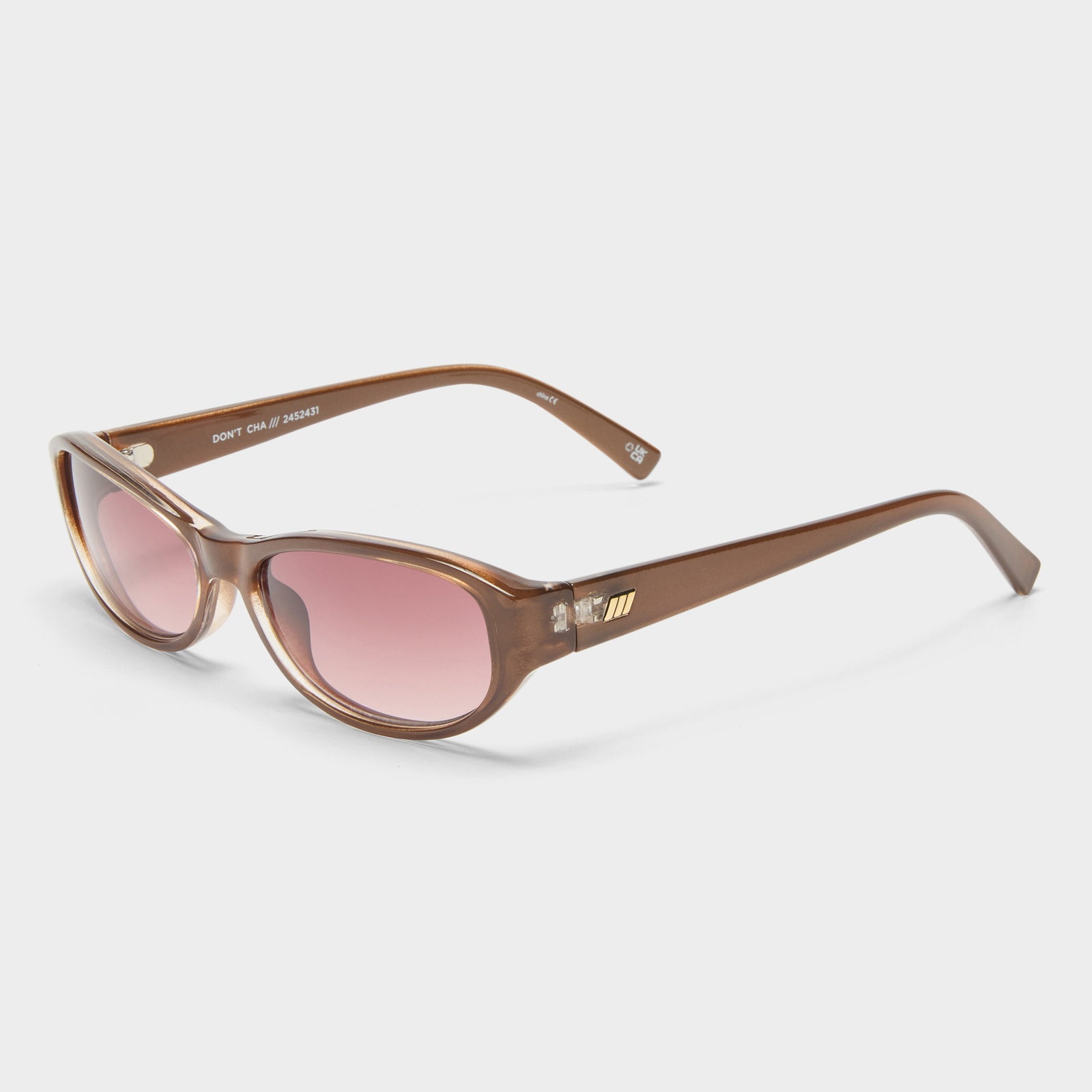 Dont Cha Pearl Chocolate Female Oval Sunglasses | Le Specs