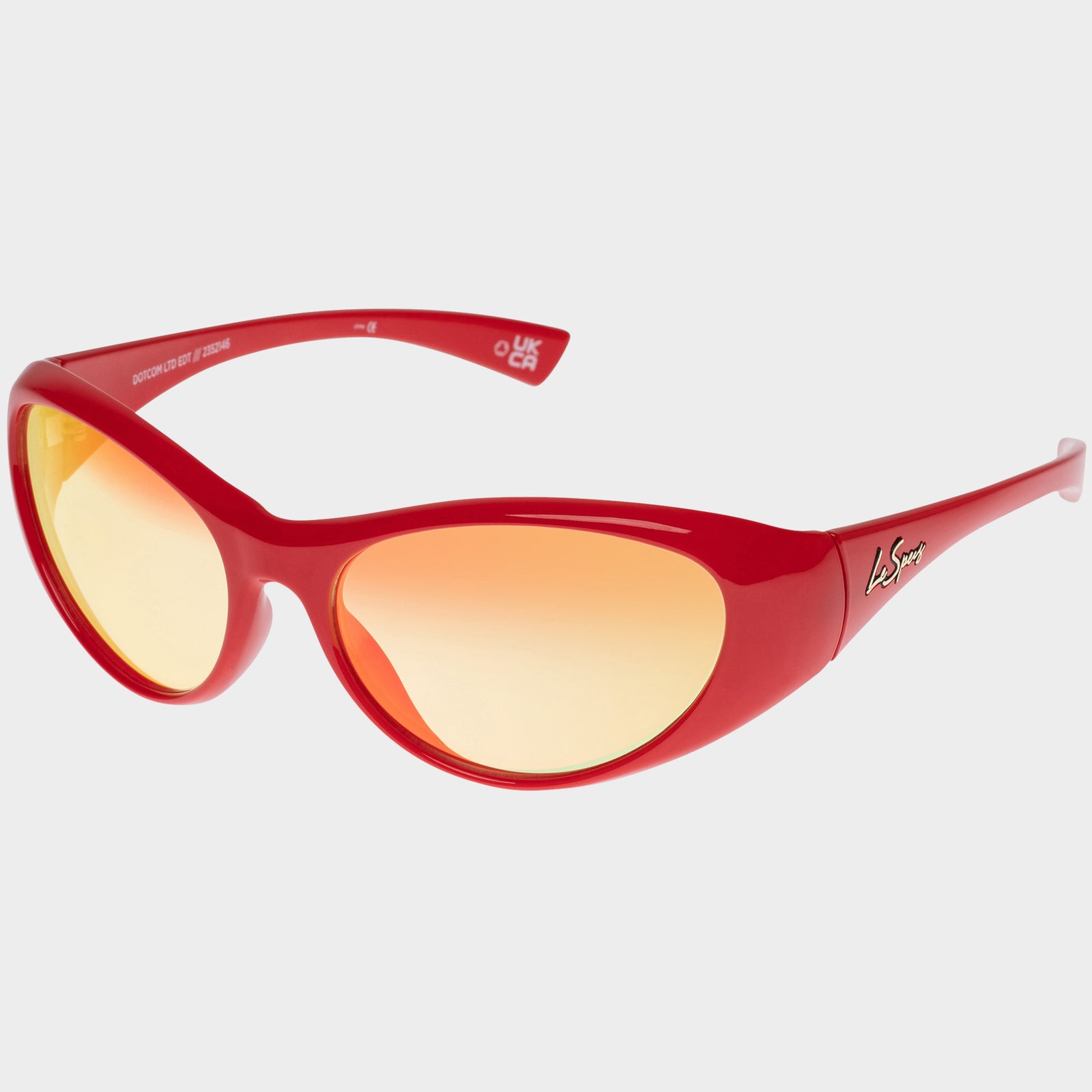 Dotcom Red Chrome Uni-Sex Wrap Sunglasses | Le Specs