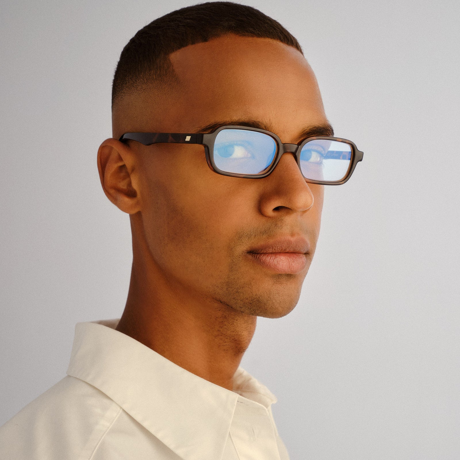 Pilferer Tort Uni-Sex Rectangle Blue Light | Le Specs