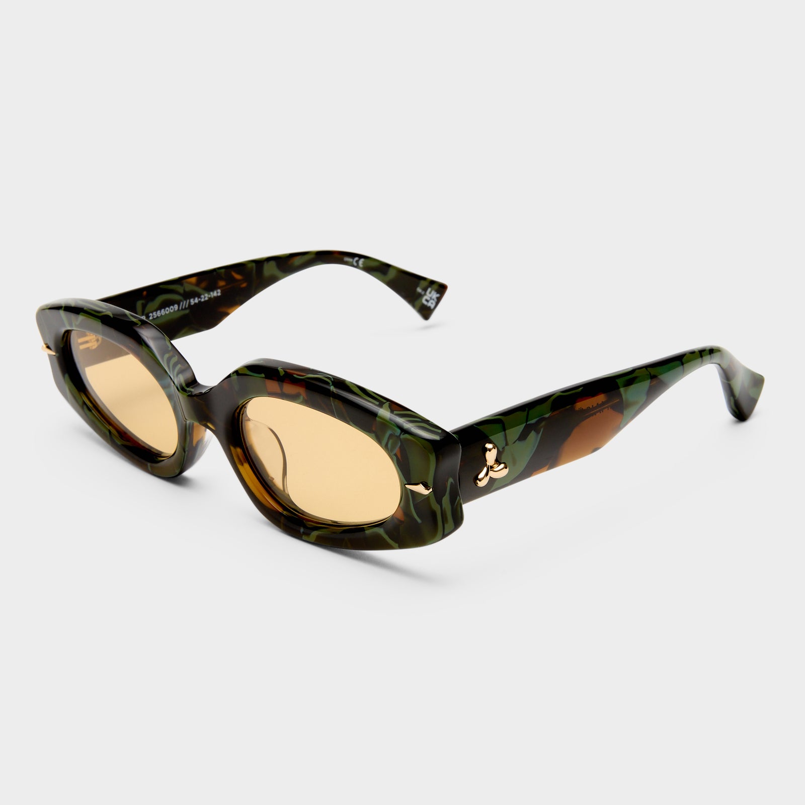 Lunar Jade Marble Female Oval Sunglasses | Le Specs