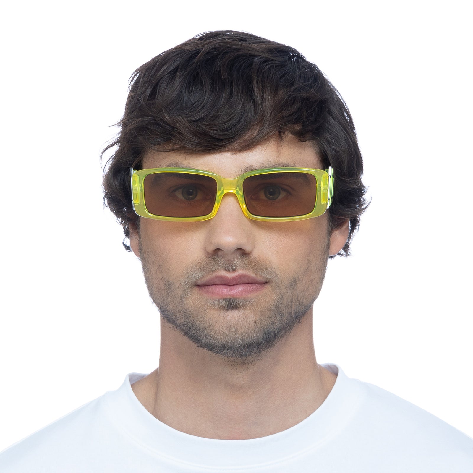 Cruel Intentions Hyper Yellow 2452336 Uni-Sex Rectangle Sunglasses | Le Specs
